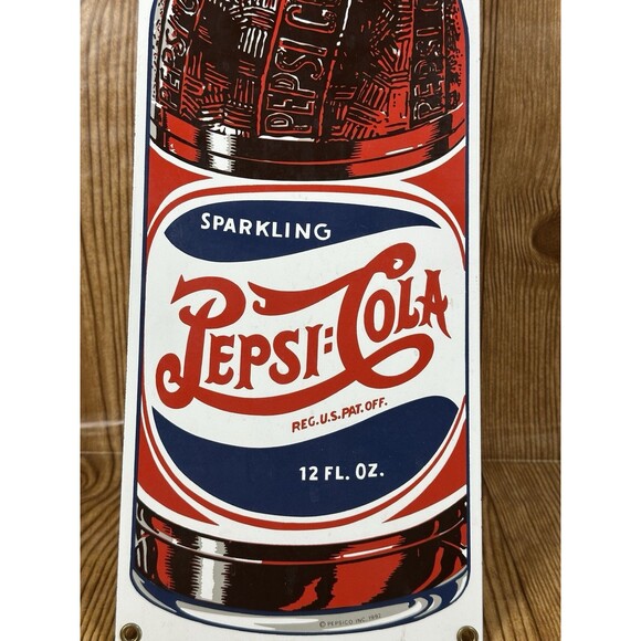 Vintage Pepsi Cola Ande Rooney Porcelain Enamel Hanging Sign 21”x6” 1992 - Picture 4 of 10